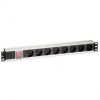Regleta PDU Rack 19" 8 Tomas + Interruptor Aluminio Cromad